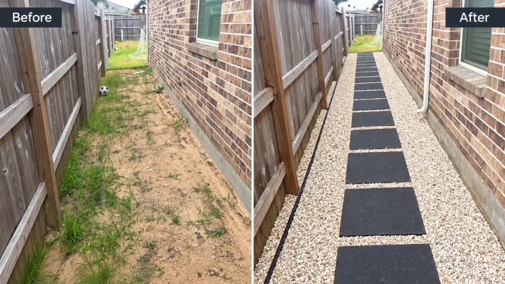 Before and After Side Yard Makeover